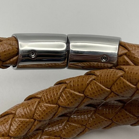 Prada Woven Saffiano Leather Triple Wrap Bracelet - Brown - Preowned - Picture 8 of 8